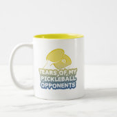 Tranen van mijn Pickleball Tegenstanders Grappige  Tweekleurige Koffiemok (Links)