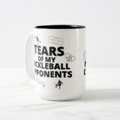 Tranen van mijn Pickleball tegenstanders Tweekleurige Koffiemok (Voorkant links)