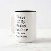 Tranen van mijn samba dansleraar nog steeds warm g tweekleurige koffiemok (Voorkant links)