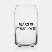 Tranen van mijn werknemers blikvorm glas (Achterkant)