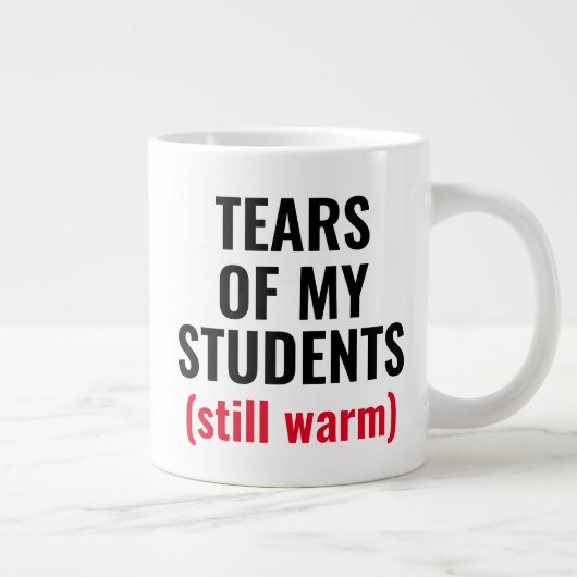 Tranen Van Studenten Grappige Gemene Leraar  Grote Koffiekop (Rechts)