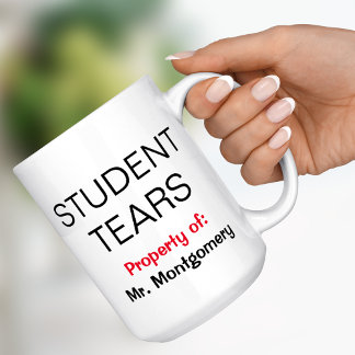 Tranen van studenten met naam grappige mok voor le