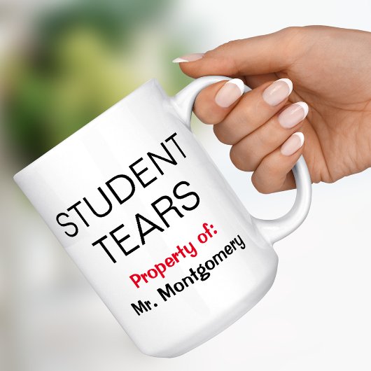 Tranen van studenten met naam grappige mok voor le