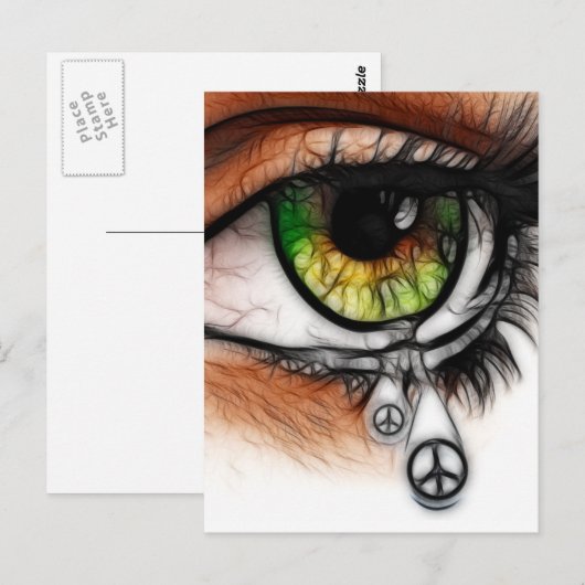 Tranen voor vrede briefkaart (Voorkant / Achterkant)