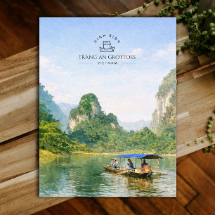 Tràng An Grottoes, Vietnam, Ninh Binh Waterverf Briefkaart