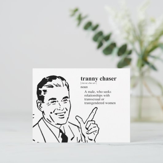 TRANNY CHASER BRIEFKAART (Staand voorkant)