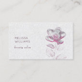 Tranparent Pink Shiny Metallic Flower Visitekaartje (Voorkant)
