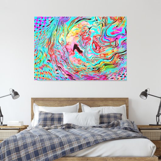 Tranquability Abstracte Fluid Art Canvas Afdruk (Insitu (Slaapkamer))