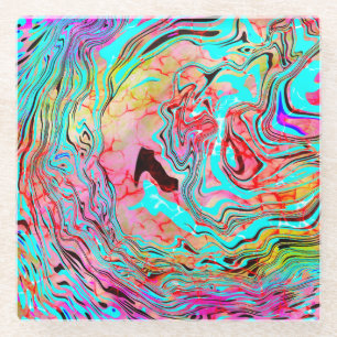 Tranquability Abstracte Fluid Art Glazen Onderzetter