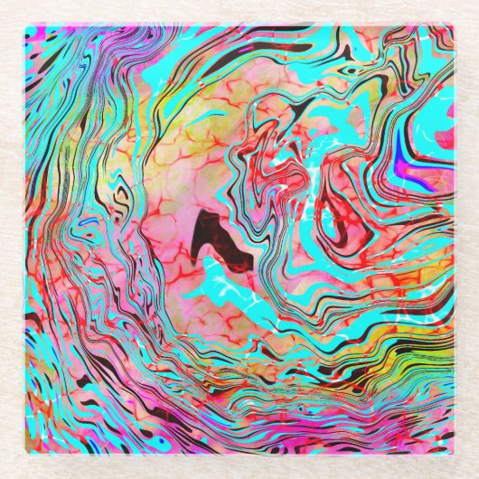 Tranquability Abstracte Fluid Art Glazen Onderzetter (Voorkant)