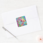 Tranquability Abstracte Fluid Art Vierkante Sticker (Envelop)