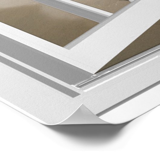 Tranquil 3D Zee en Uitzicht van het Beach venster Poster (Hoek)