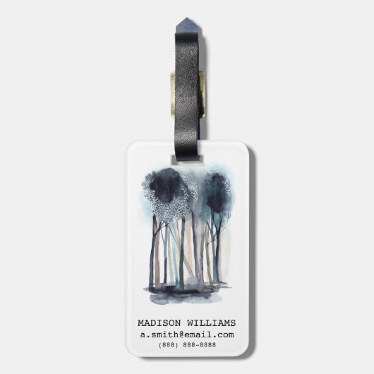 Tranquil Abstracte bomen Bagagelabel (Achterkant verticaal)