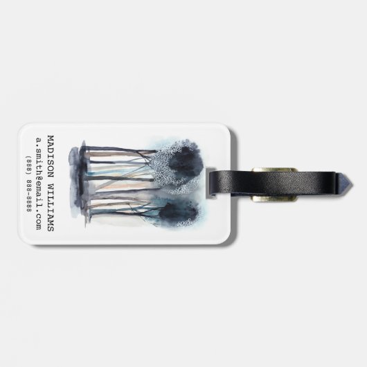 Tranquil Abstracte bomen Bagagelabel (Achterkant horizontaal)