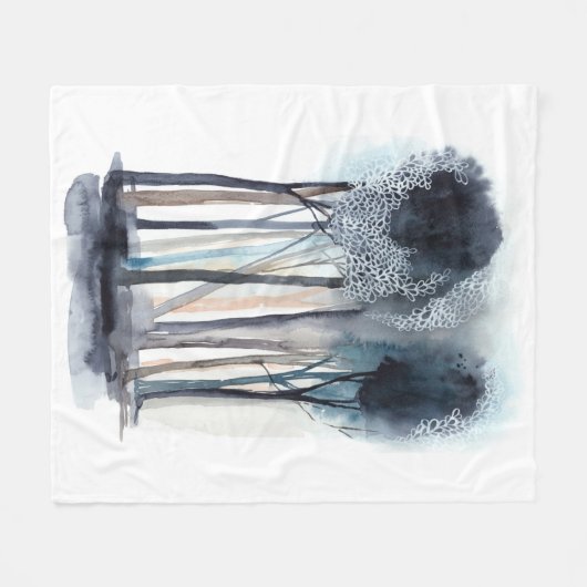 Tranquil Abstracte bomen Fleece Deken (Voorkant (Horizontaal))