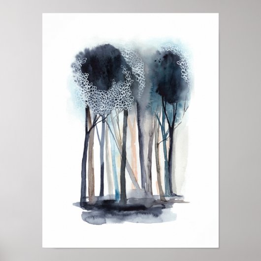 Tranquil Abstracte bomen Poster (Voorkant)