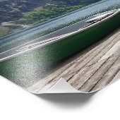 Tranquil Alpine Lake and Boats Photograph Foto Afdruk (Hoek)