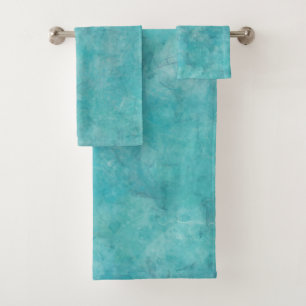 Tranquil Aqua Blauwe Waterverf Verf Bad Handdoek