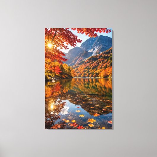 Tranquil Autumn Mountains Crisp Alpine Air Artwork Canvas Afdruk (Voorkant)