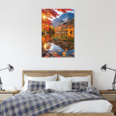 Tranquil Autumn Mountains Crisp Alpine Air Artwork Canvas Afdruk (Insitu (Slaapkamer))