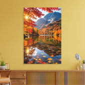 Tranquil Autumn Mountains Crisp Alpine Air Artwork Canvas Afdruk (Insitu (Woonkamer))