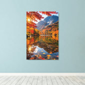 Tranquil Autumn Mountains Crisp Alpine Air Artwork Canvas Afdruk (Insitu (Houten vloer))