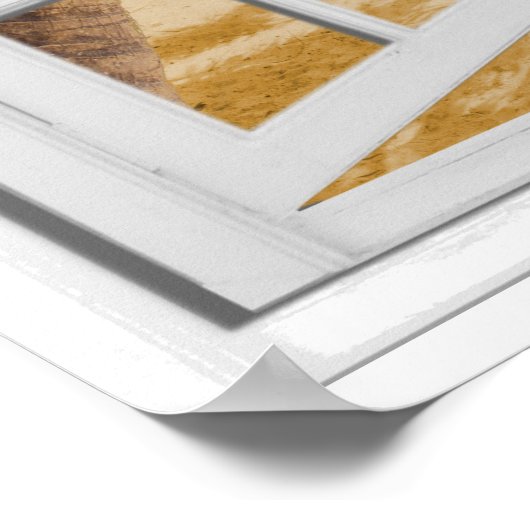 Tranquil Beach Ocean Fake Window Uitzicht Poster (Hoek)