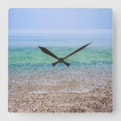 Tranquil Beach Square Wall klok (Voorkant)