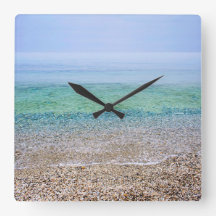 Tranquil Beach Square Wall klok