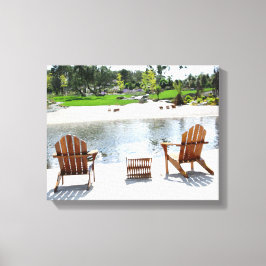Tranquil Beach Stoelen foto Canvas Afdruk