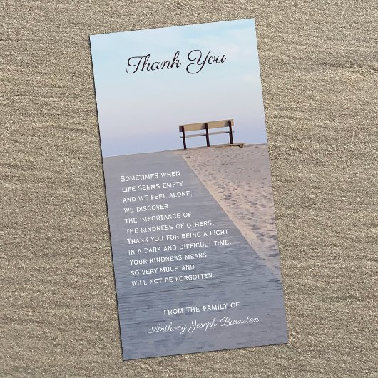 Tranquil Beach Sympathie 4 x 8 flat card Bedankkaart