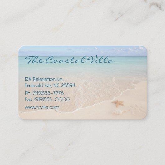 Tranquil Beach Visitekaartje (Voorkant)