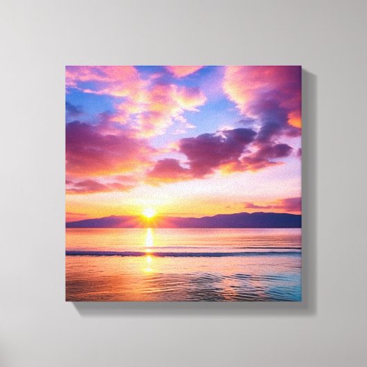 Tranquil Beach zonsondergang Canvas Afdruk (Voorkant)