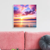 Tranquil Beach zonsondergang Canvas Afdruk (Insitu (Woonkamer))
