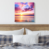 Tranquil Beach zonsondergang Canvas Afdruk (Insitu (Slaapkamer))