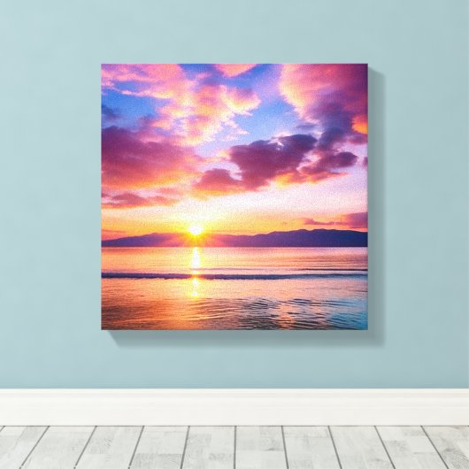 Tranquil Beach zonsondergang Canvas Afdruk (Insitu (Houten vloer))