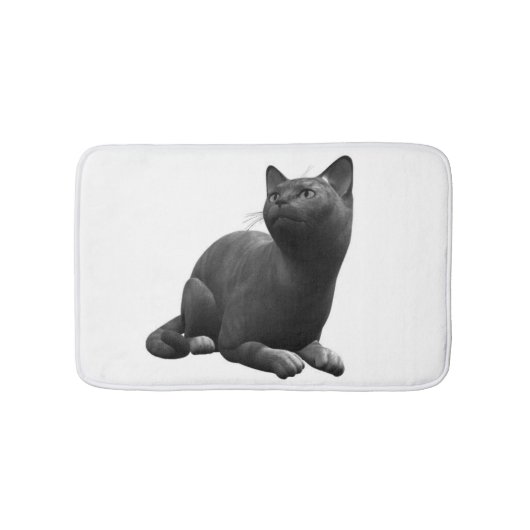 Tranquil Black Cat Bath Mat (Voorkant)