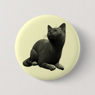 Tranquil Black Cat Button