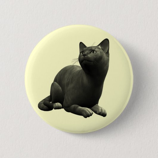 Tranquil Black Cat Button (Voorkant)