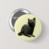 Tranquil Black Cat Button (Voorkant /achterkant)