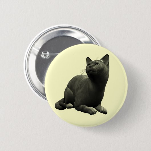 Tranquil Black Cat Button (Voorkant /achterkant)
