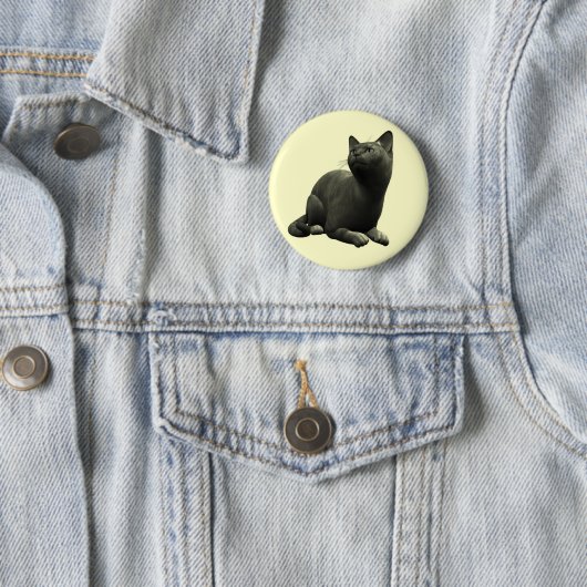 Tranquil Black Cat Button (In situ)