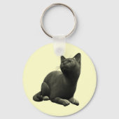 Tranquil Black Cat Sleutelhanger (Voorkant)