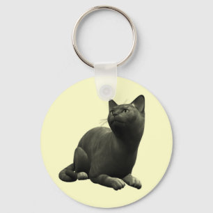 Tranquil Black Cat Sleutelhanger