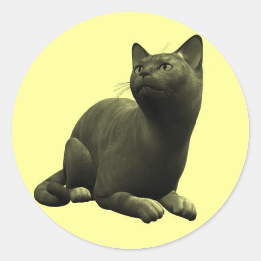 Tranquil Black Cat-Stickers Ronde Sticker (Voorkant)