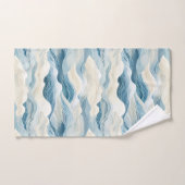 Tranquil blauw en wit golfpatroon bad handdoek (Handdoek)