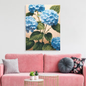 Tranquil Blauw Hydrangeas Schilderij Canvas Afdruk (Insitu (Woonkamer))