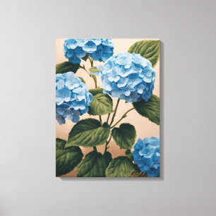 Tranquil Blauw Hydrangeas Schilderij Canvas Afdruk