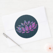 Tranquil Blauwgroen & Regenboog Lotus Flower Stick Ronde Sticker (Envelop)