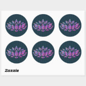 Tranquil Blauwgroen & Regenboog Lotus Flower Stick Ronde Sticker (Vel)